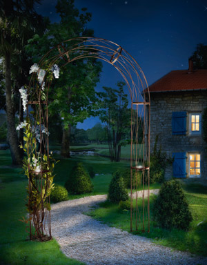 Metal Garden Arch with Solar Light 150 x 24 x 230 cm