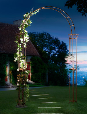 Arche de jardin en m�tal avec �clairage solaire 150 x 25 x 230 cm