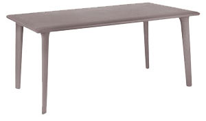 Mesa retangular 4-6 lugares chocolate e cadeiras verde