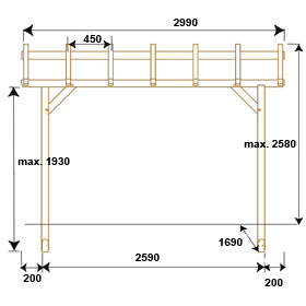 pergola bois dimensions