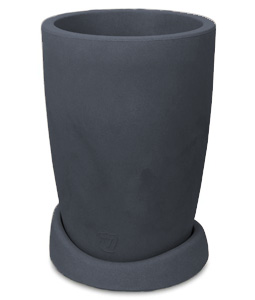 Pot rond avec sa soucoupe en plastique rotomoul�