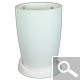 Pot rond avec sa soucoupe en plastique rotomoulé - BLANC Pot rond avec sa soucoupe en plastique rotomoulé - BLANC