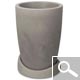 Pot rond avec sa soucoupe en plastique rotomoulé - MOKA Pot rond avec sa soucoupe en plastique rotomoulé - MOKA