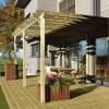 Pergola Bois Adosse Double 6 x 3 m