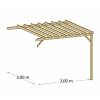 Pergola Bois Adosse Double 6 x 3 m