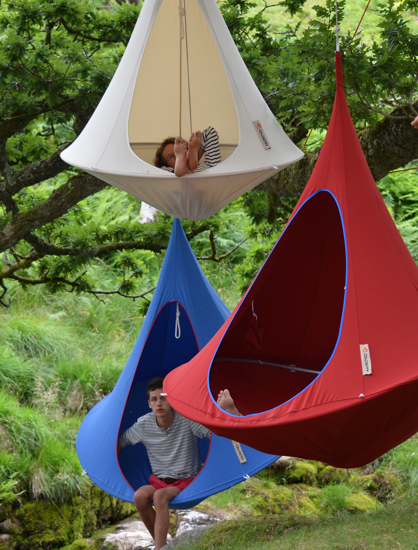 Hamac Suspendu - Cacoon Double - Rouge - Vente en ligne au meilleur prix